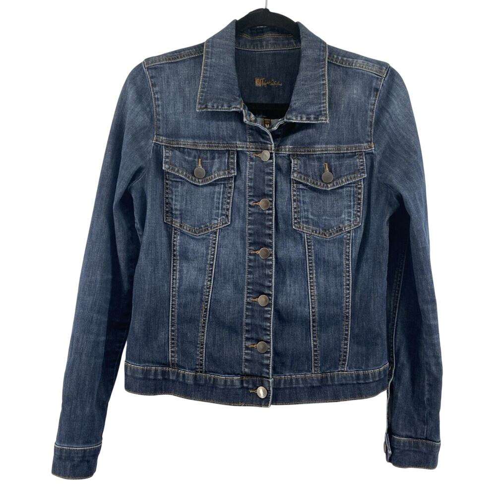 Kut From The Kloth Jean Jacket M Blue Trucker Button Up Medium